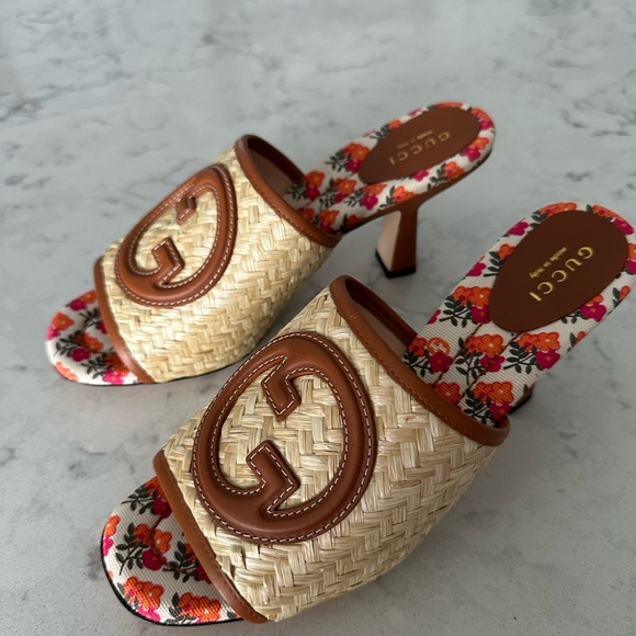 Gucci Mabel raffia slide sandals - Picture 3 of 9